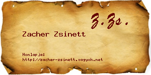 Zacher Zsinett névjegykártya